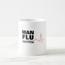 Tasse de café de survivant de grippe d'homme
