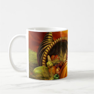 Tasse de café de thanksgiving de corne d'abondanc