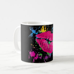 Tasse de café d'éclaboussure de peinture de lèv