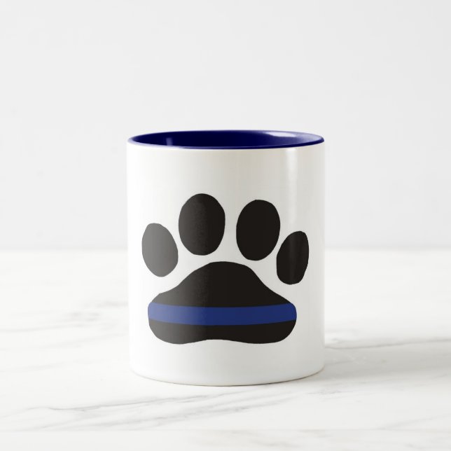 Tasse de café d'empreinte de patte de K-9 Blue (Centre)