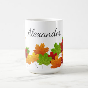 Tasse de café d'érable de feuille d'automne