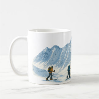 Tasse de café des skieurs de montagne