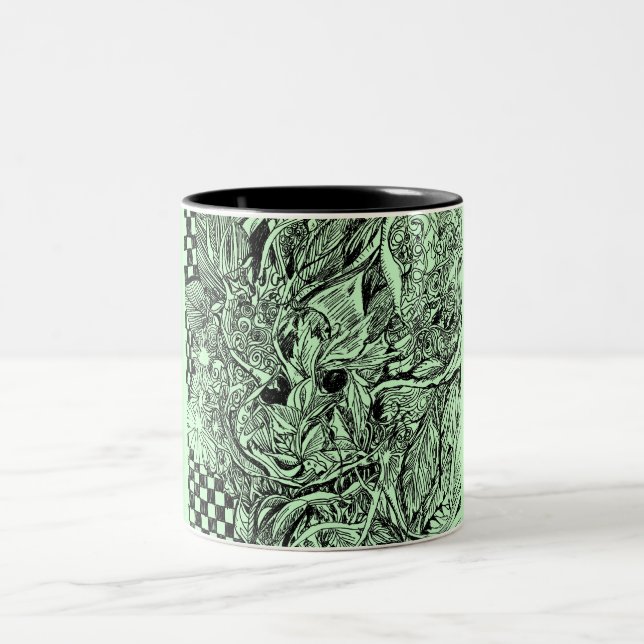 Tasse de café d'esprit en bois d'homme vert (Centre)