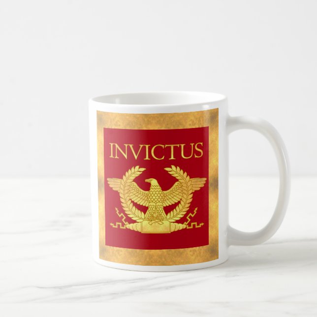 Tasse de café d'Invictus avec la frontière d'or (Droite)