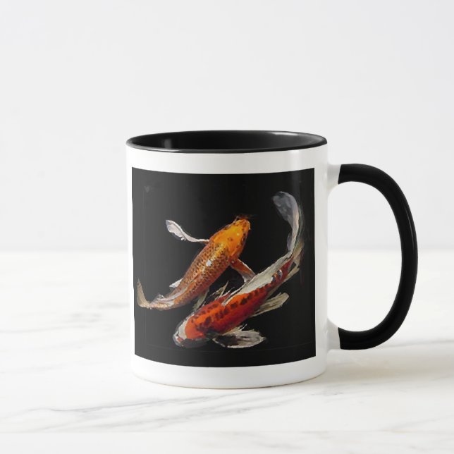 Tasse de café dramatique de paires de Koi (Droite)