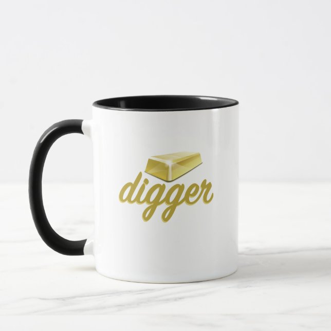 Tasse de café drôle de bêcheur d'or (Gauche)