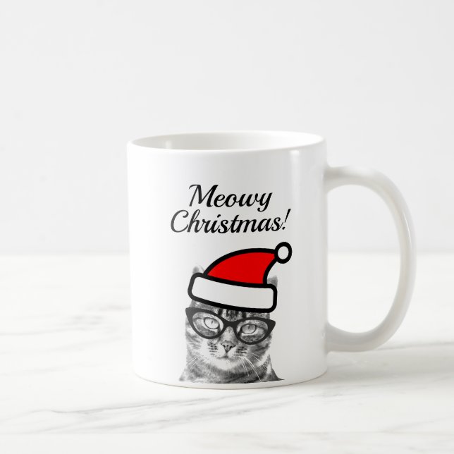 Tasse de café drôle de chat de Père Noël de Noël (Droite)