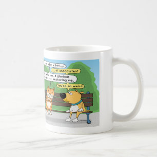 Tasse de café drôle de chat et de chien
