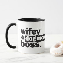 Tasse de café drôle de patron de maman de chien de