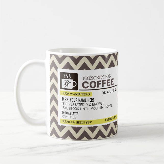 Tasse de café drôle de prescription (Gauche)