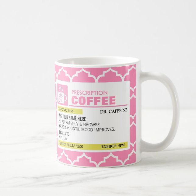 Tasse de café drôle de prescription avec le (Droite)