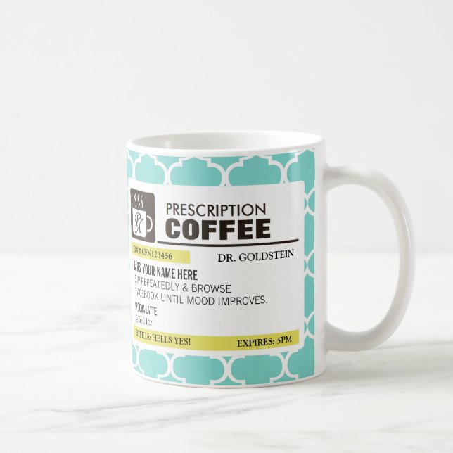 Tasse de café drôle de prescription avec le (Droite)
