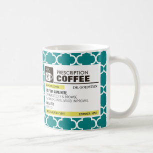 Tasse de café drôle de prescription - motif de