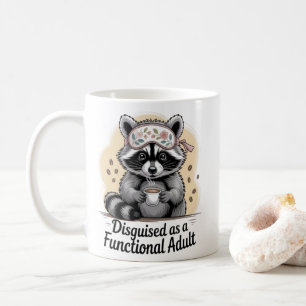 Tasse de café drôle de Raton Laveur déguisé en fon