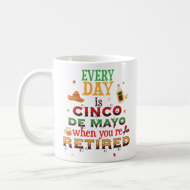 Tasse de café drôle de retraite de Cinco De Mayo (Gauche)