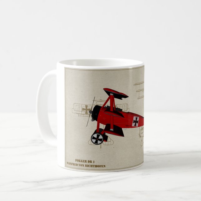 Tasse de café du combattant WWI du Fokker DR 1 (Devant gauche)