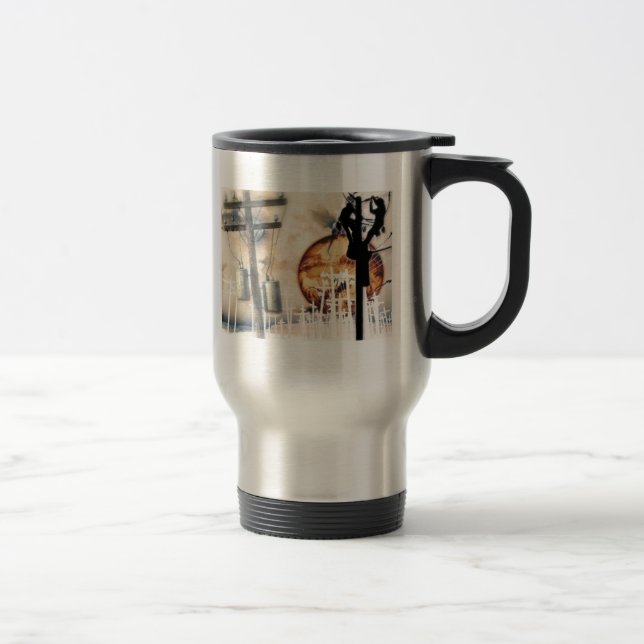 Tasse de café du voyage du monteur de lignes (Droit)