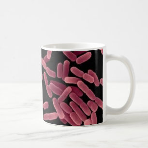 Tasse de café - E coli (rouge sur le noir)