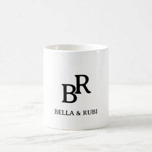 Tasse de café élégante à monogramme minimaliste po