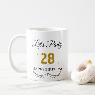Tasse de café élégante d'anniversaire à écriture m
