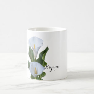 Tasse de café élégante florale aux fleurs de lys C