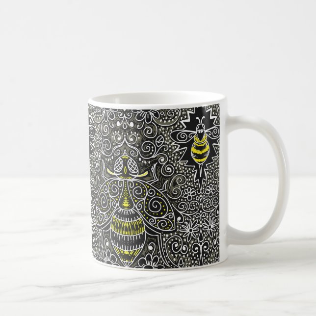 tasse de café en filigrane d'abeilles (Droite)