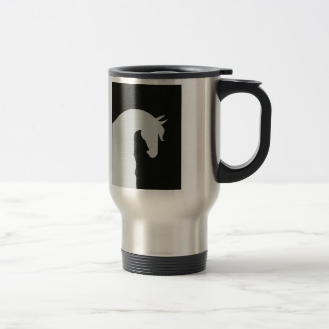 Tasse de café équestre de silhouette de cheval de (Droit)