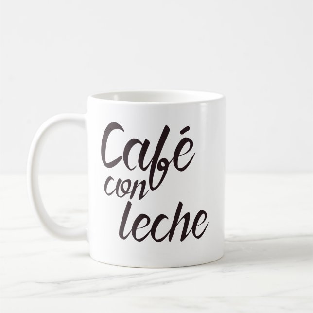Tasse de café espagnole de Leche d'escroquerie de (Gauche)