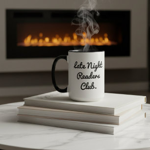 Tasse de café et de thé du club de lecture de nuit