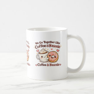 Tasse de café et donuts de la Saint-Valentin
