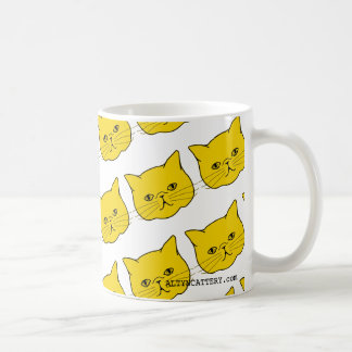 Tasse de café exotique moderne jaune de chat