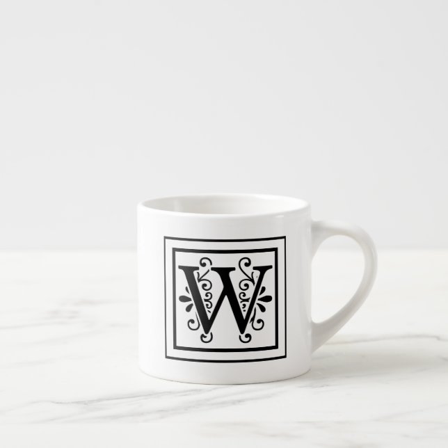 Tasse de café express de monogramme de la lettre W (Droite)
