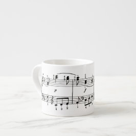 Tasse de café express de notes musicales