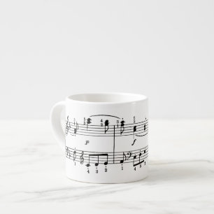 Tasse de café express de notes musicales