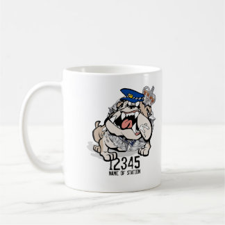 Tasse de café fâchée de chien de police d'ACTE
