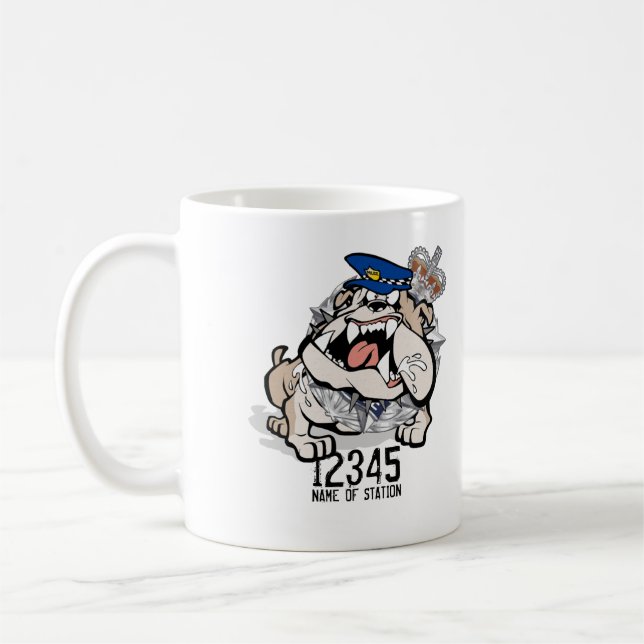Tasse de café fâchée de chien de police d'ACTE (Gauche)