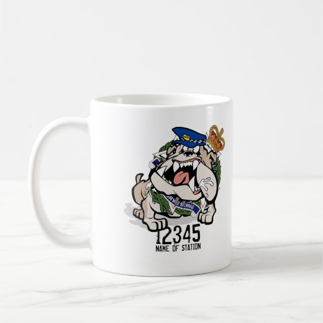 Tasse de café fâchée de chien de police de QPS QLD (Gauche)