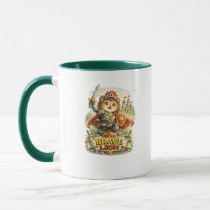 Tasse de café fantaisie mignonne Chevalier Lion Br