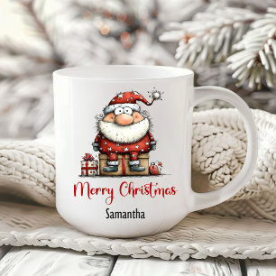Tasse de café festive et ludique de Noël avec un P