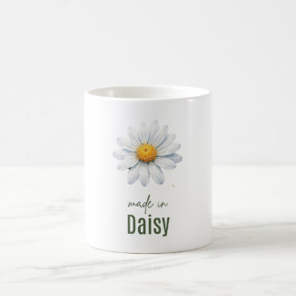 Tasse de café fleur de naissance d'avril Daisy aqu