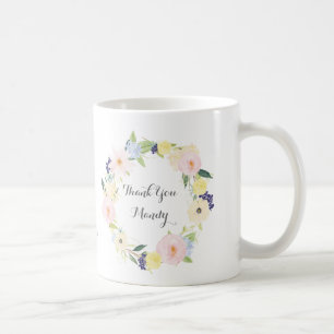 Tasse de café florale de guirlande de professeur