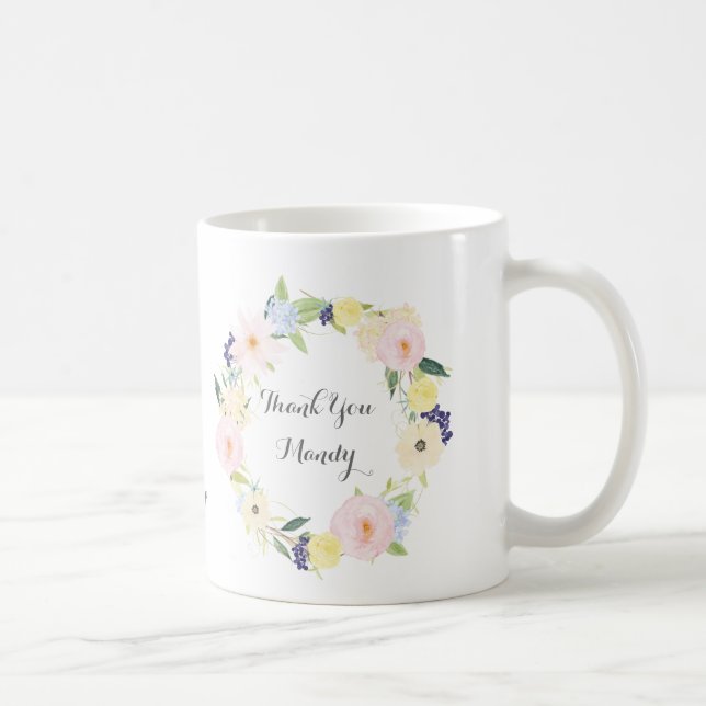 Tasse de café florale de guirlande de professeur (Droite)