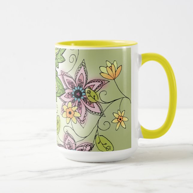 Tasse de café florale de ressort (Droite)