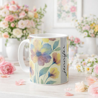 Tasse de café florale personnalisée pour enterreme
