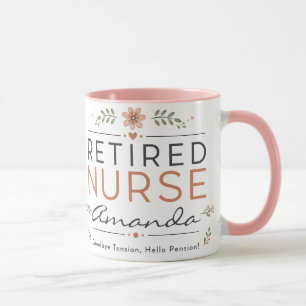 Tasse de café florale personnalisée pour infirmièr