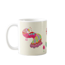Tasse de café folklorique psychédélique de faisan