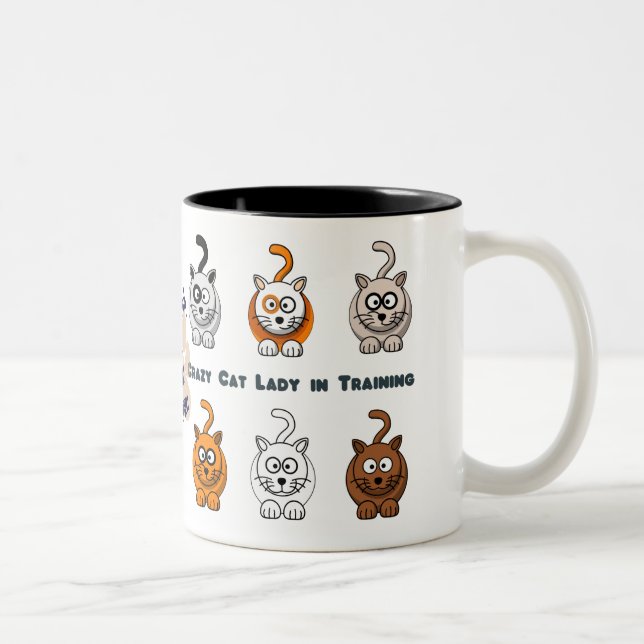 Tasse de café folle de Madame In Training de chat (Droit)