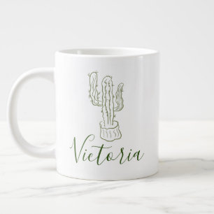 Tasse de café géante avec nom de Simple Cactus Doo
