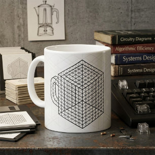 Tasse de café géométrique Art de grille isométriqu