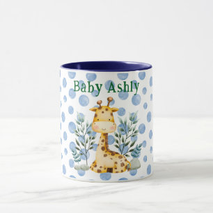 Tasse de café Girafe Orange Modern Beauty avec nom